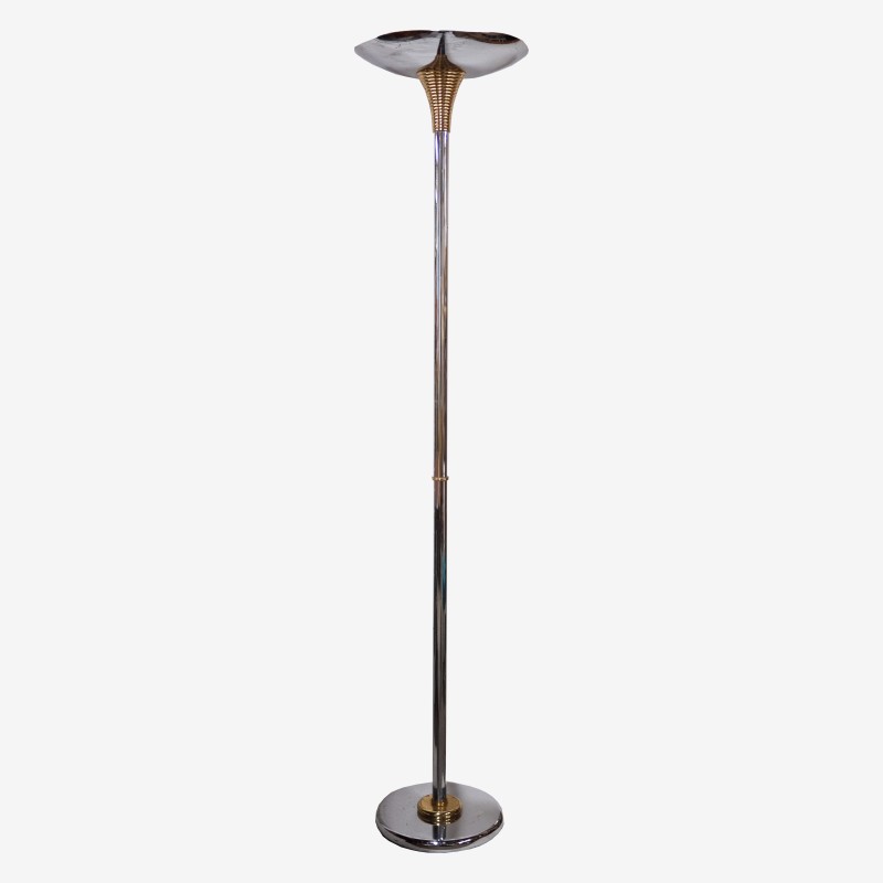 Vintage floor lamp in brass and metal for Drummond, France 1970s