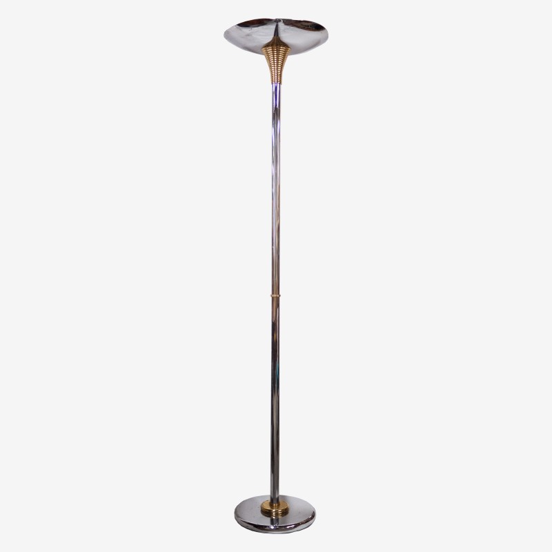 Vintage floor lamp in brass and metal for Drummond, France 1970s