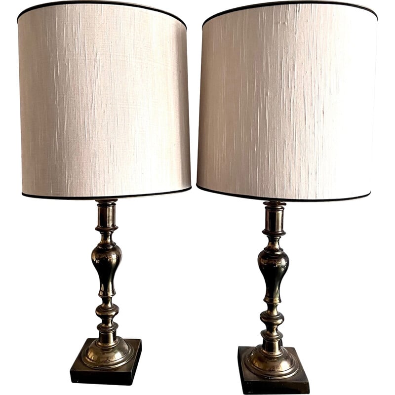 Pair of vintage Stiffel lamps in brass