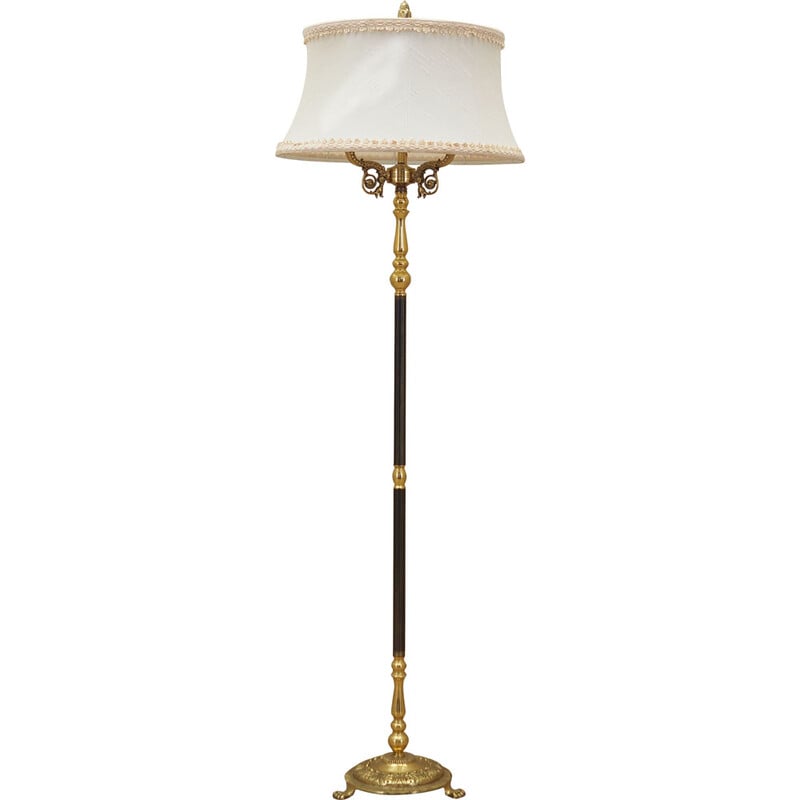 Vintage floor lamp in metal and white fabric, Denmark 1970s
