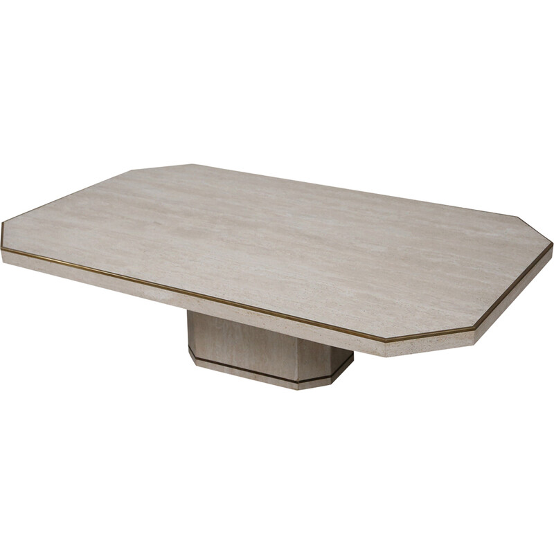 Vintage travertine coffee table, Italy 1970