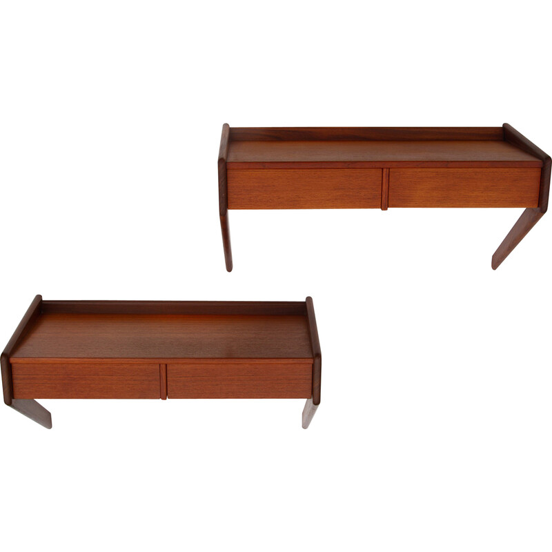 Pair of vintage Danish night stands by Sigfred Omann for Ølhom, 1960s