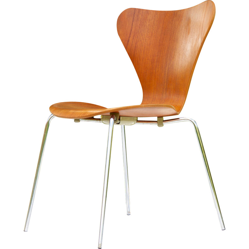 Klassischer dänischer Teakholz-Schreibtischstuhl von Arne Jacobsen für Fritz Hansen, 1974