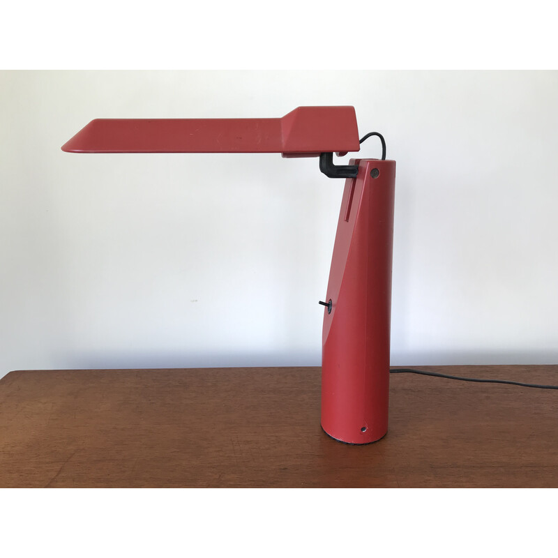 Vintage red Picchio desk lamp by Isao Hosoe for Luxo Italia, 1984s