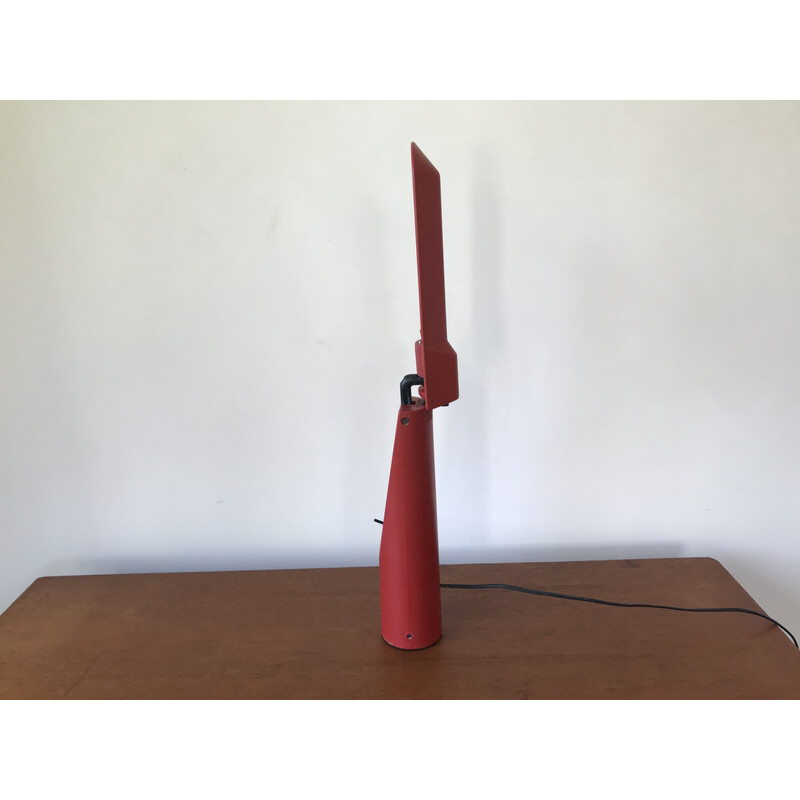 Lámpara de escritorio roja Picchio de Isao Hosoe para Luxo, Italia 1984