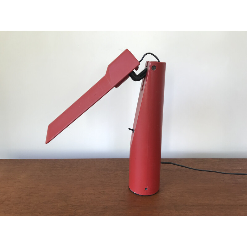 Vintage red Picchio desk lamp by Isao Hosoe for Luxo Italia, 1984s