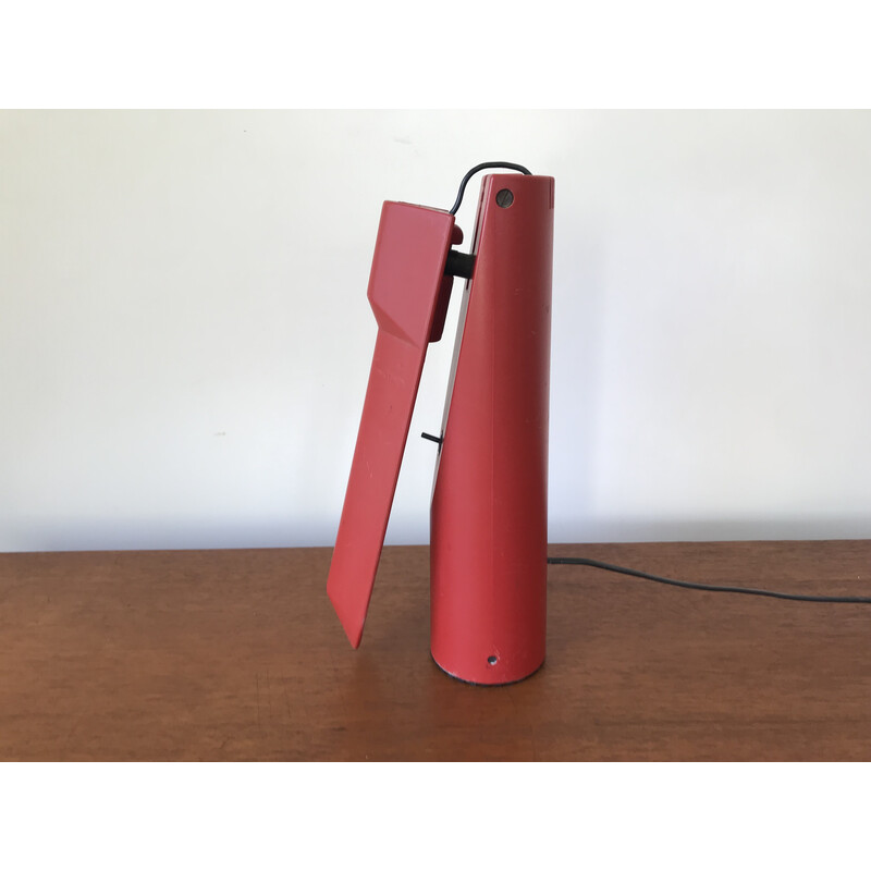 Lampe de bureau vintage Picchio rouge par Isao Hosoe pour Luxo Italia, 1984