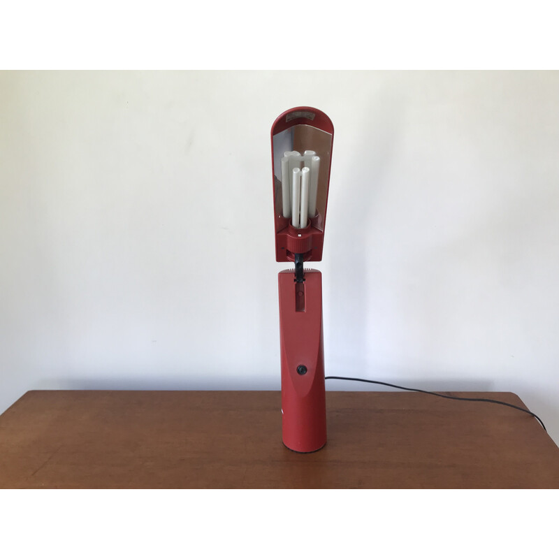 Lámpara de escritorio roja Picchio de Isao Hosoe para Luxo, Italia 1984