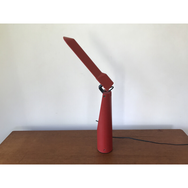 Lampada da tavolo vintage Picchio rossa di Isao Hosoe per Luxo, Italia 1984