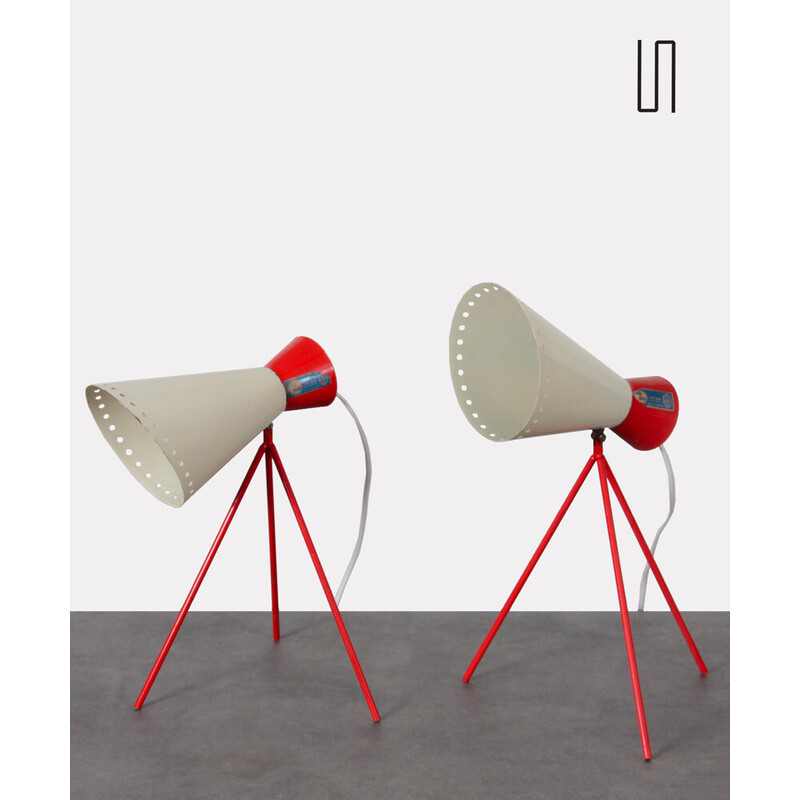 Pair of vintage lamps model 1618 by Josef Hurka for Napako, Czech Republic 1954