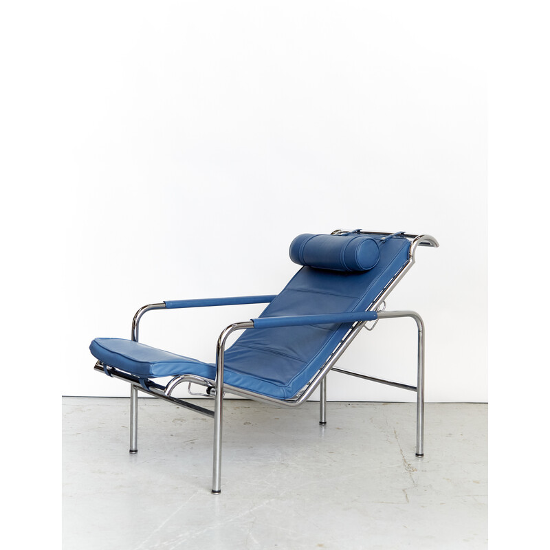 Vintage steel and leather lounge chair by Gabriele Mucchi for Zanotta, 1938s