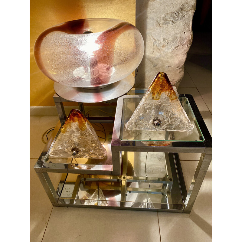 Lámparas de mesa vintage de cristal de murano Mazzega de Carlo Nason, Italia 1970