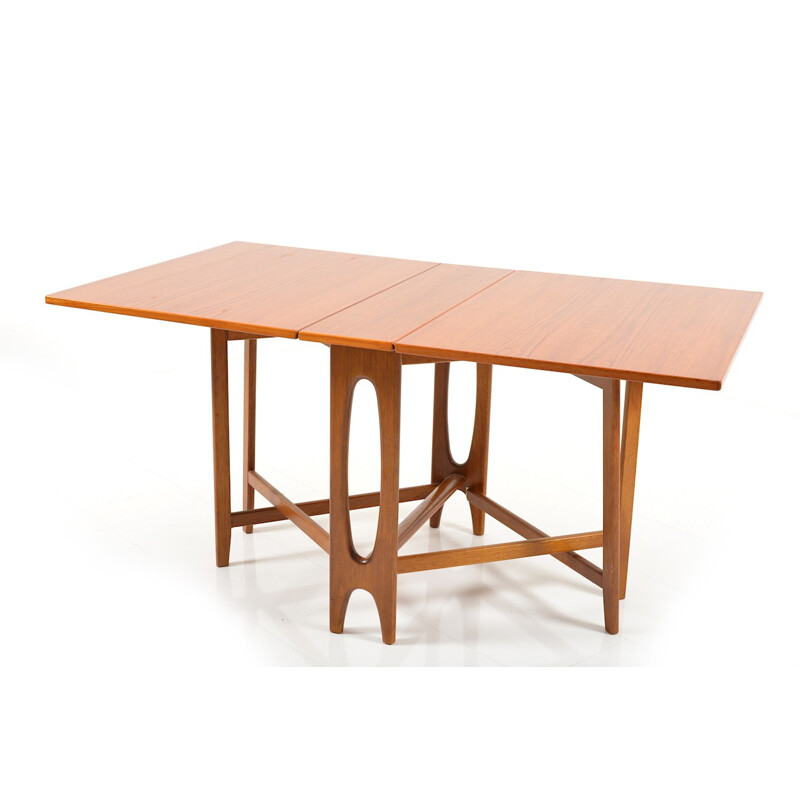 Mesa de comedor de teca marrón de Bendt Winge - 1950