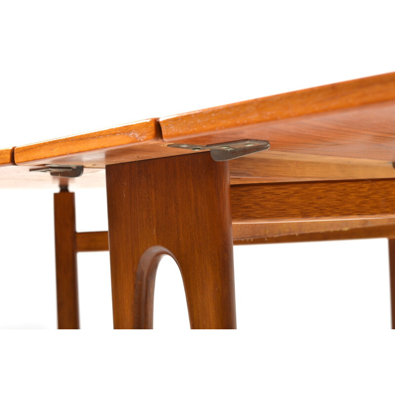 Mesa de comedor de teca marrón de Bendt Winge - 1950