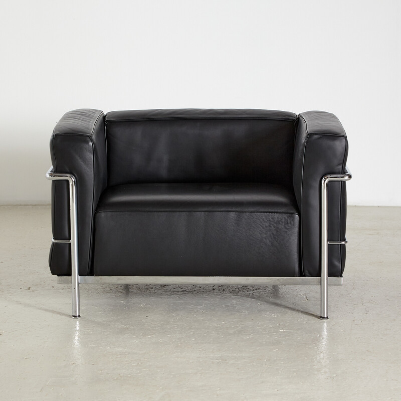 Poltrona vintage in pelle Lc3 di Le Corbusier per Cassina, 2000