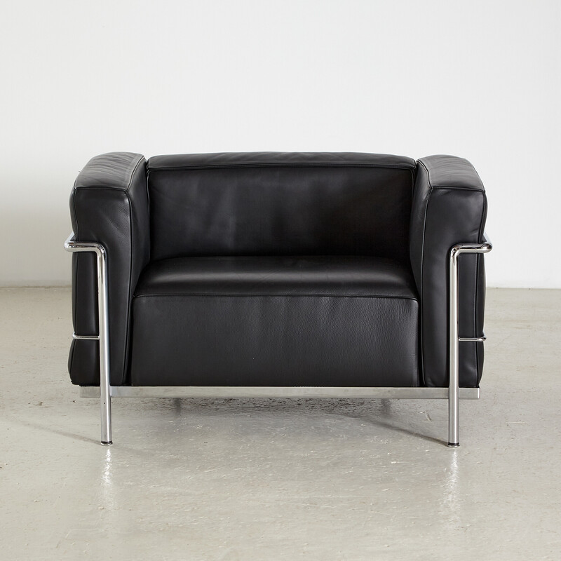 Vintage Lc3 leather armchair by Le Corbusier for Cassina, 2000