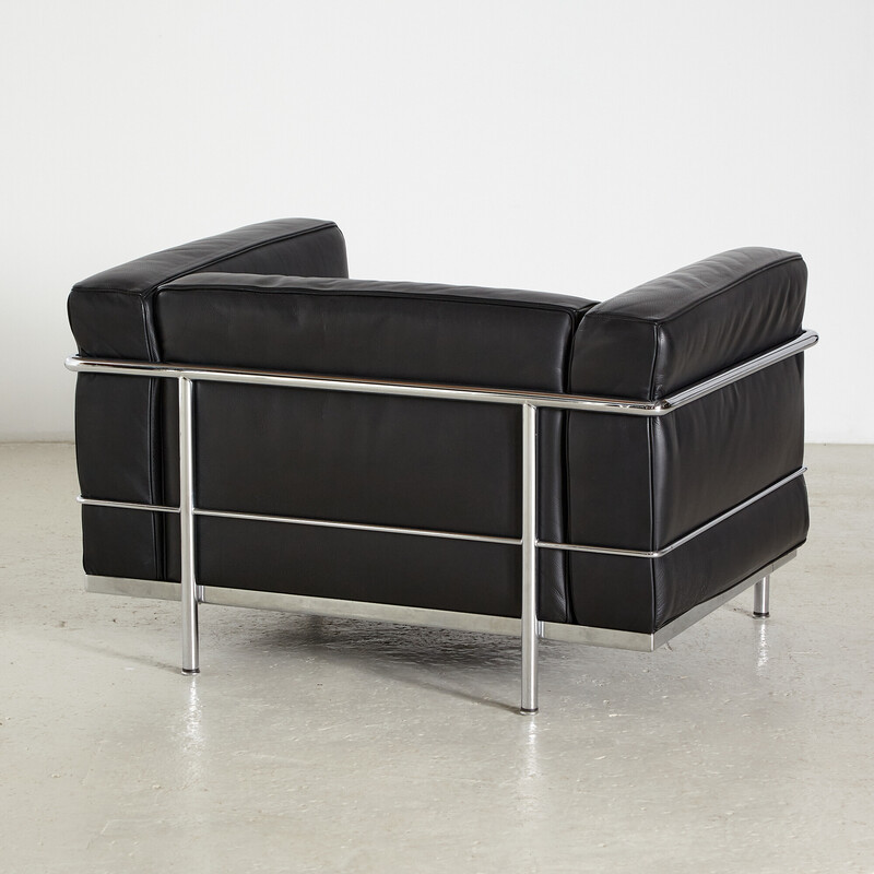 Fauteuil vintage Lc3 en cuir par Le Corbusier pour Cassina, 2000