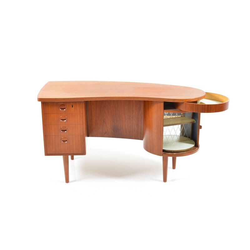 Brown desk in teak model 54 by Kai Kristiansen for FM Furniture- 1950s