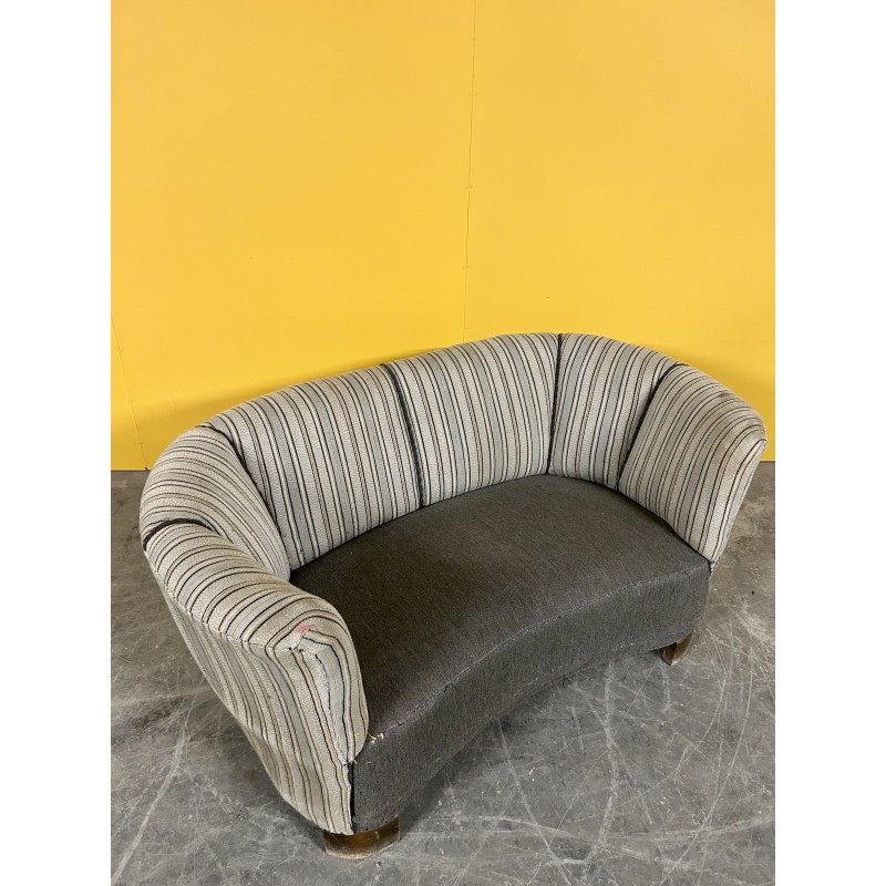 Dänisches 2-sitziges bananenförmiges Sofa, 1930er-1940er Jahre