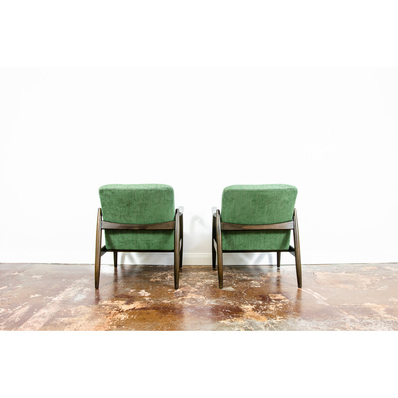 Pair of vintage Gfm-64 armchairs by Edmund Homa, Poland 1960s