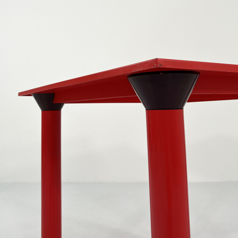 Mesa de comedor roja vintage modelo 4300 de Anna Castelli Ferrieri para Kartell, años 70