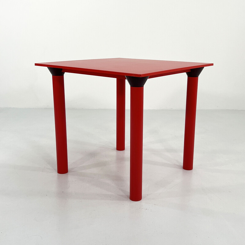 Tavolo da pranzo rosso vintage modello 4300 di Anna Castelli Ferrieri per Kartell, anni '70