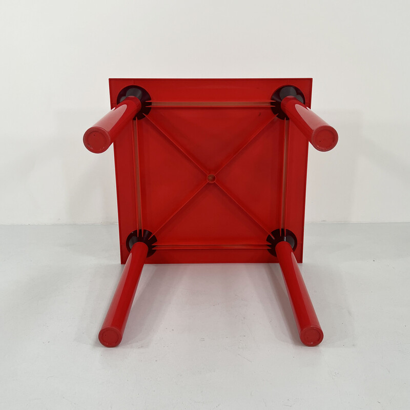 Table rouge vintage modèle 4300 par Anna Castelli Ferrieri pour Kartell, 1970