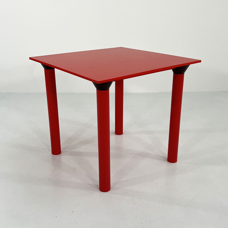 Mesa de comedor roja vintage modelo 4300 de Anna Castelli Ferrieri para Kartell, años 70