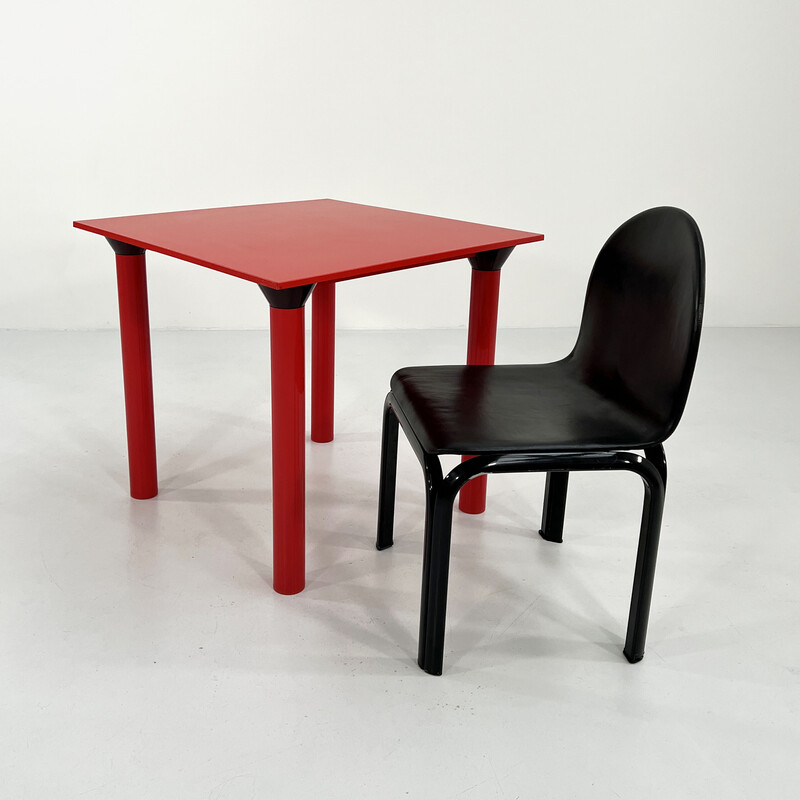 Table rouge vintage modèle 4300 par Anna Castelli Ferrieri pour Kartell, 1970