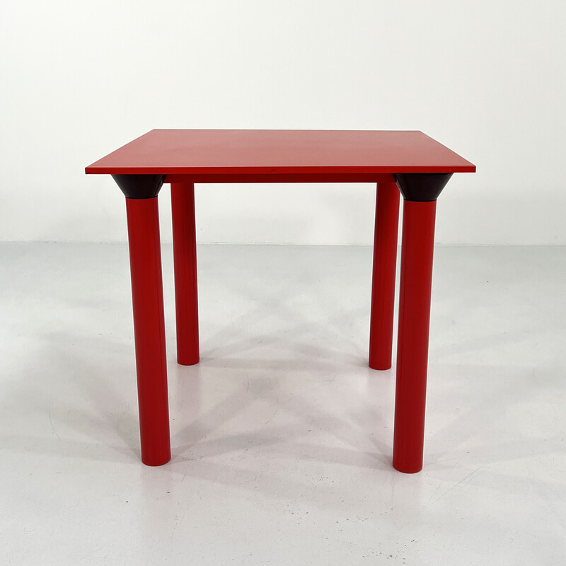 Vintage red dining table model 4300 by Anna Castelli Ferrieri for Kartell, 1970s