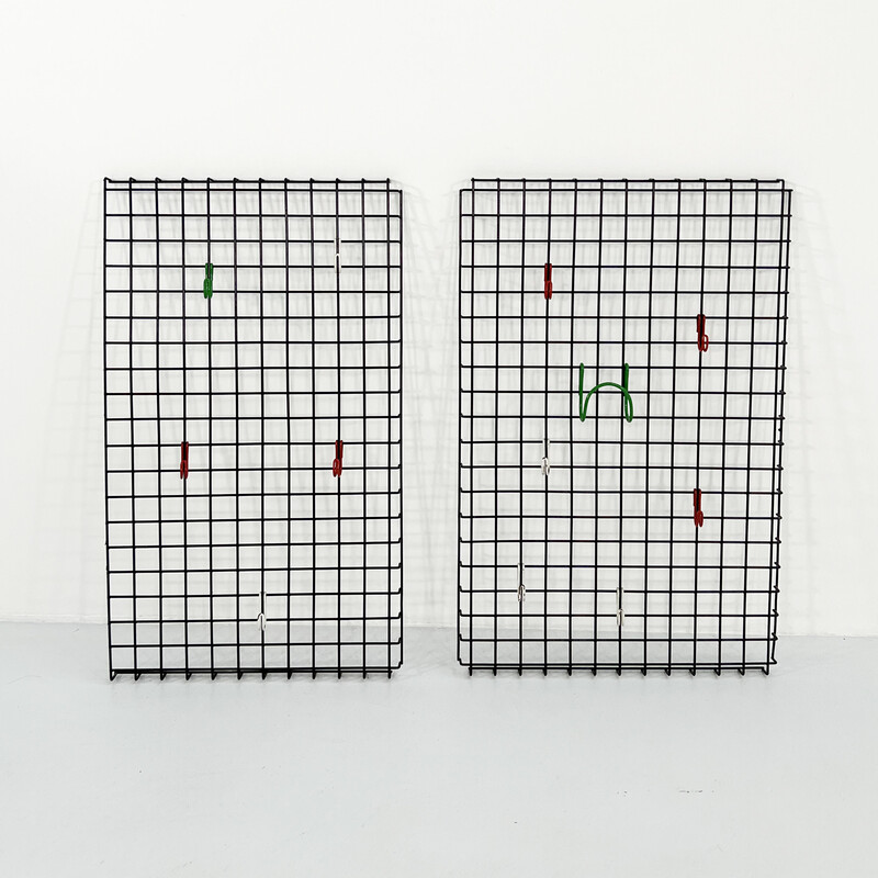 Pair of vintage Binetta metal wall organizers by Boccato, Gigante & Zambusi for Seccose, 1980s