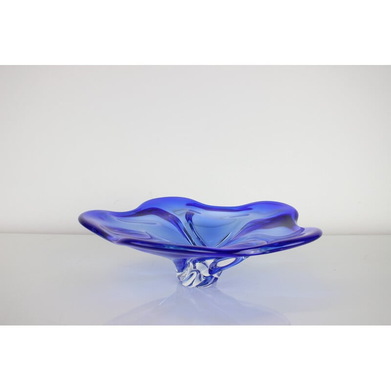 Vintage art glass bowl by Josef Hospodka for Chribska Glassworks, Czechoslovakia 1960s