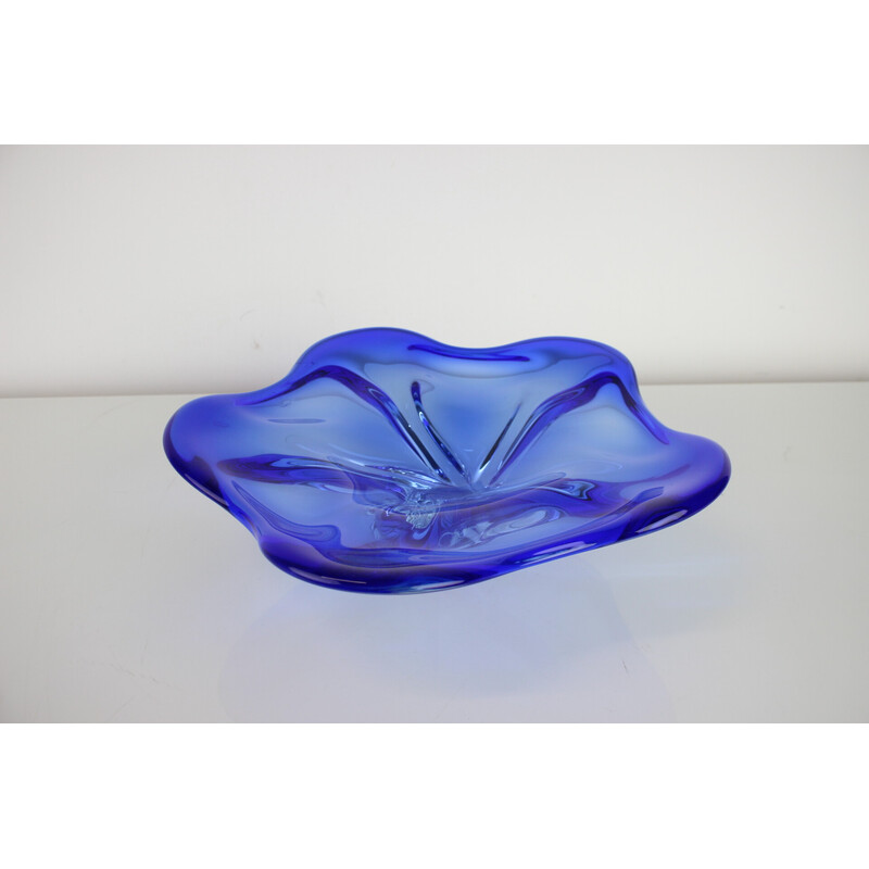 Vintage art glass bowl by Josef Hospodka for Chribska Glassworks, Czechoslovakia 1960s