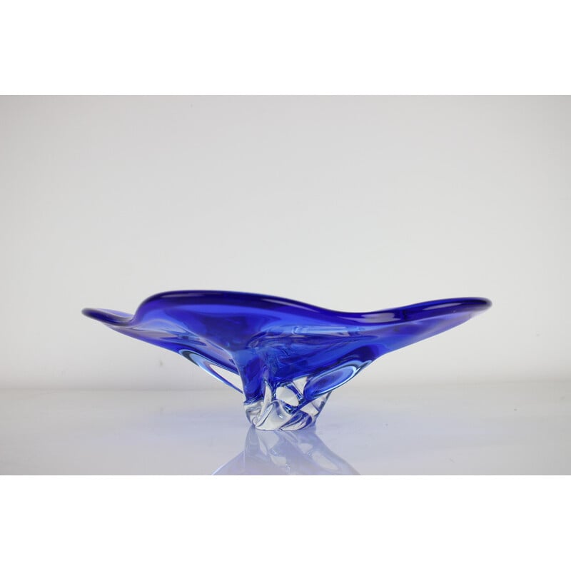 Vintage art glass bowl by Josef Hospodka for Chribska Glassworks, Czechoslovakia 1960s