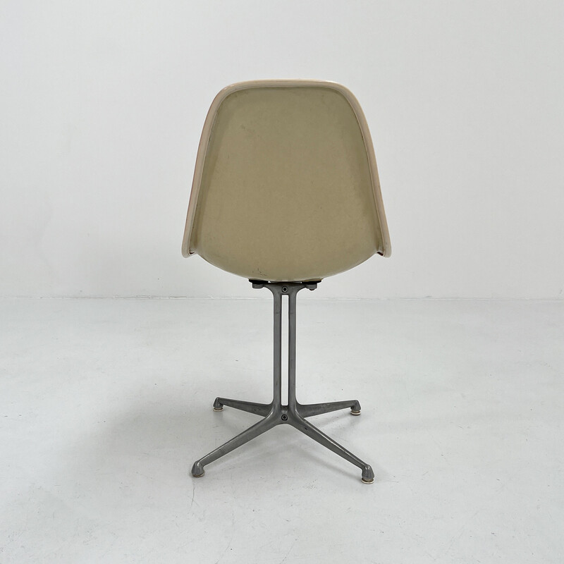 Vintage La Fonda dining chair in fiberglass, metal and leatherette by Charles & Ray Eames for Herman Miller, 1960s