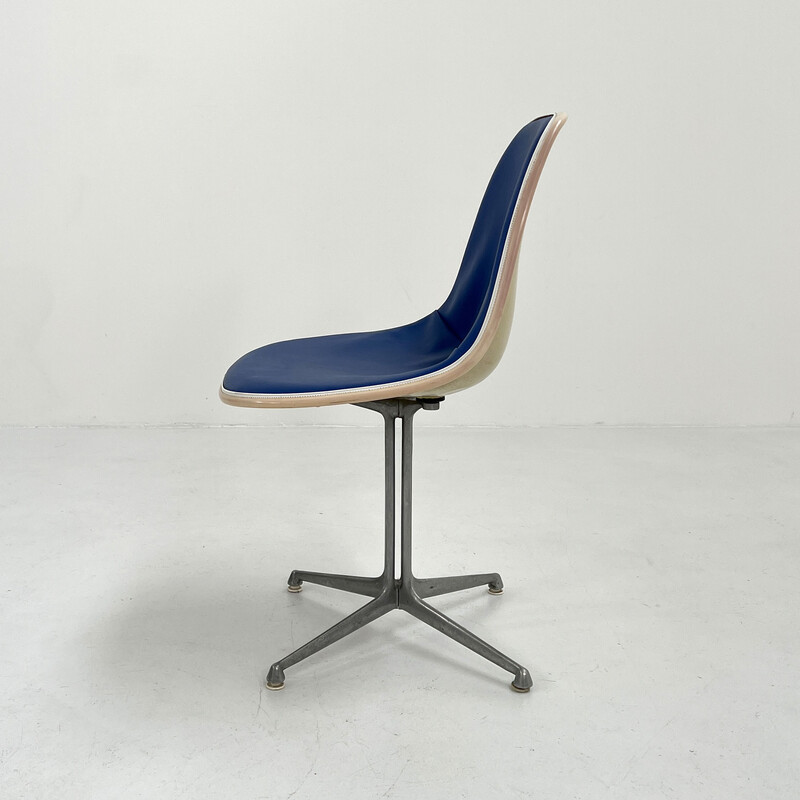 Vintage La Fonda dining chair in fiberglass, metal and leatherette by Charles & Ray Eames for Herman Miller, 1960s