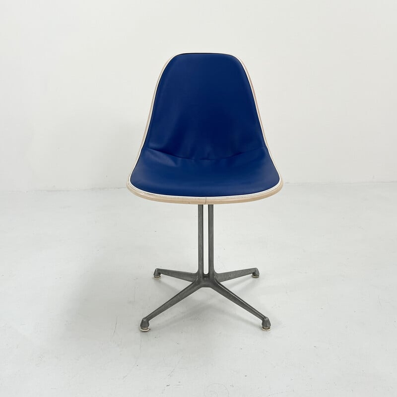 Vintage La Fonda dining chair in fiberglass, metal and leatherette by Charles & Ray Eames for Herman Miller, 1960s