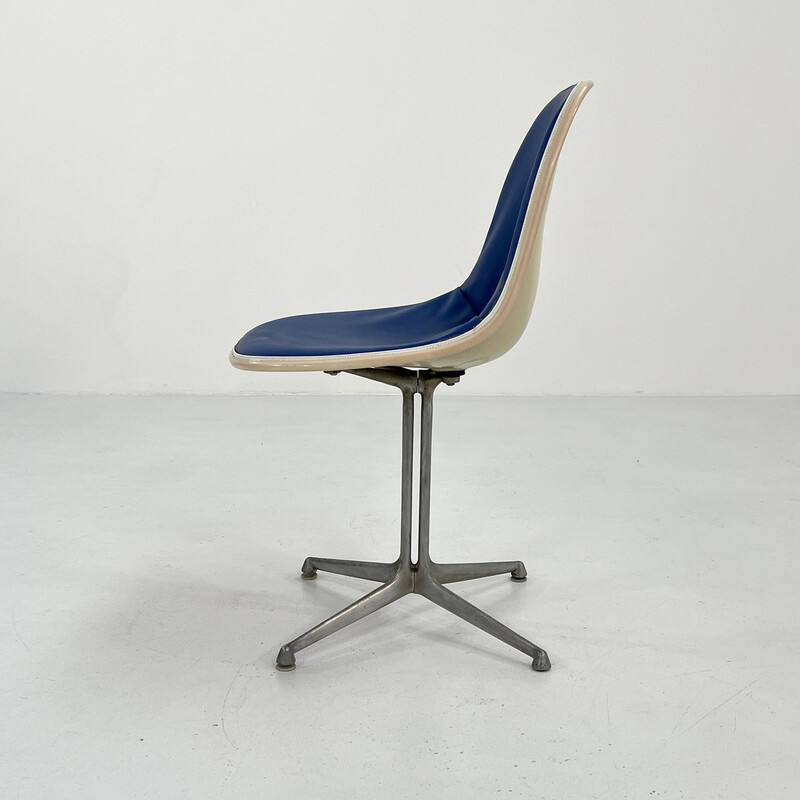 Vintage La Fonda chair in fiberglass, metal and leatherette by Charles & Ray Eames for Herman Miller, 1960s