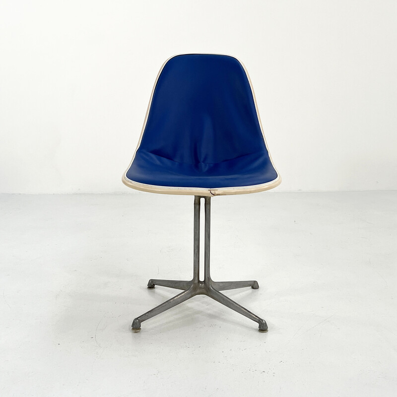 Vintage La Fonda chair in fiberglass, metal and leatherette by Charles & Ray Eames for Herman Miller, 1960s