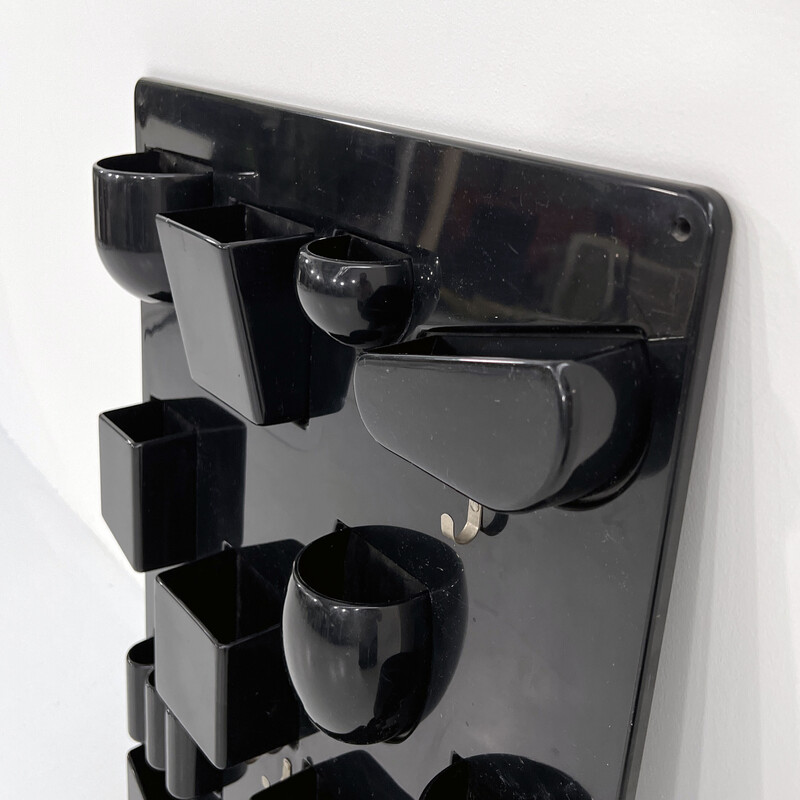 Vintage Ustensilo wall organizer in black plastic by Dorothee Becker Maurer for Design M, 1960s