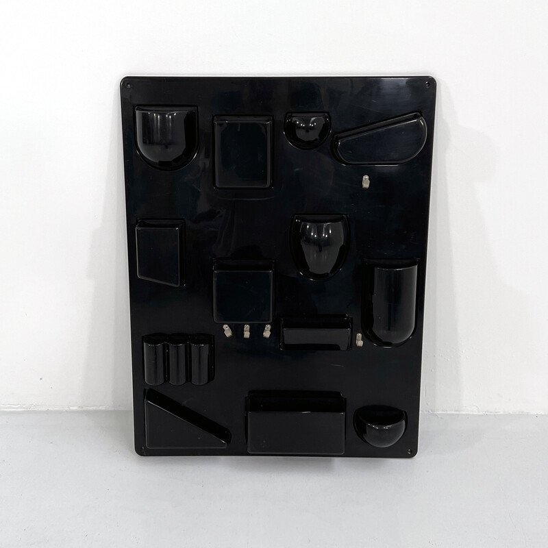 Organizzatore da parete vintage Ustensilo in plastica nera di Dorothee Becker Maurer per Design M, 1960