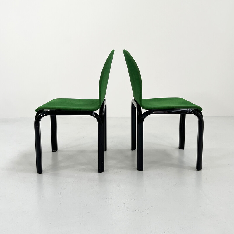 Set of 4 vintage Orsay chairs in metal and fabric by Gae Aulenti for Knoll International, 1970s