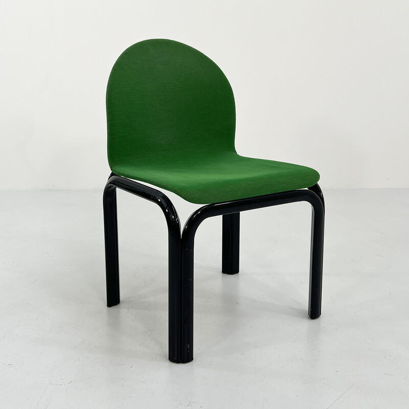 Set van 4 vintage Orsay stoelen in metaal en stof van Gae Aulenti voor Knoll International, 1970.