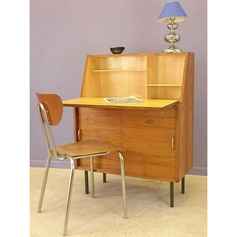 Secrétaire scandinave en teck - 1950