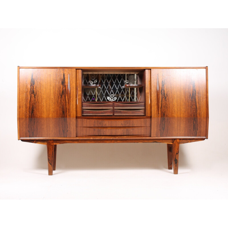 Brown sideboard in rosewood with mini-bar - 1950s