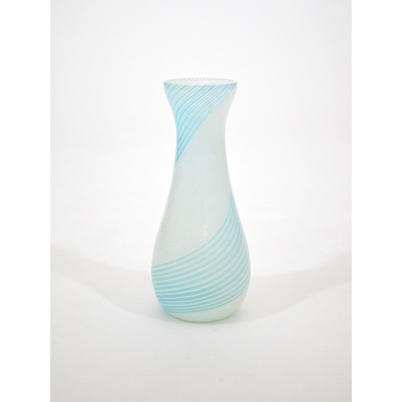 Vase vintage "Mezza Filigrana" en verre de Murano par Dino Martens pour Aureliano Toso