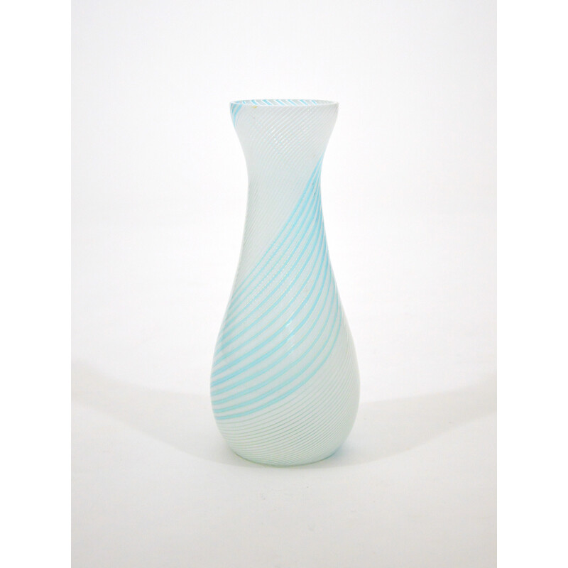 Vase vintage "Mezza Filigrana" en verre de Murano par Dino Martens pour Aureliano Toso