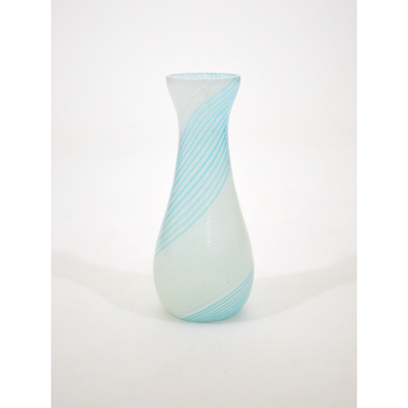 Vase vintage "Mezza Filigrana" en verre de Murano par Dino Martens pour Aureliano Toso