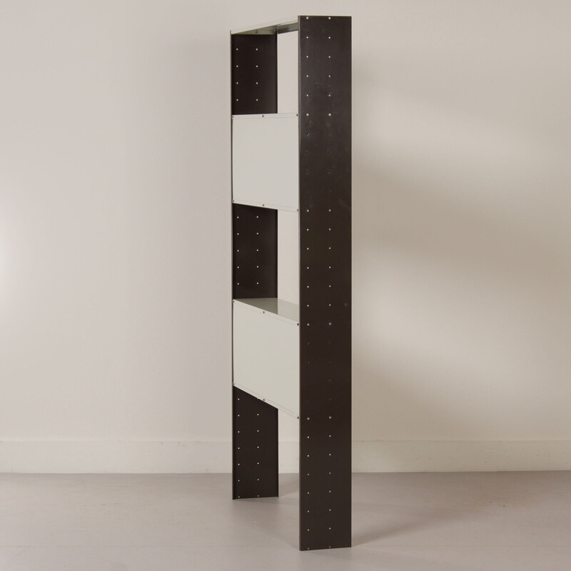 Vintage metal shelf with four sliding doors by Tjerk Reijenga for Pilastro, 1960s