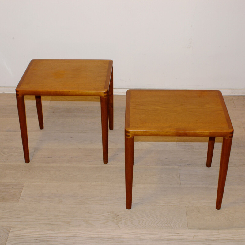 Paire de tables d'appoint Bramin en teck par H. W. Klein - 1960
